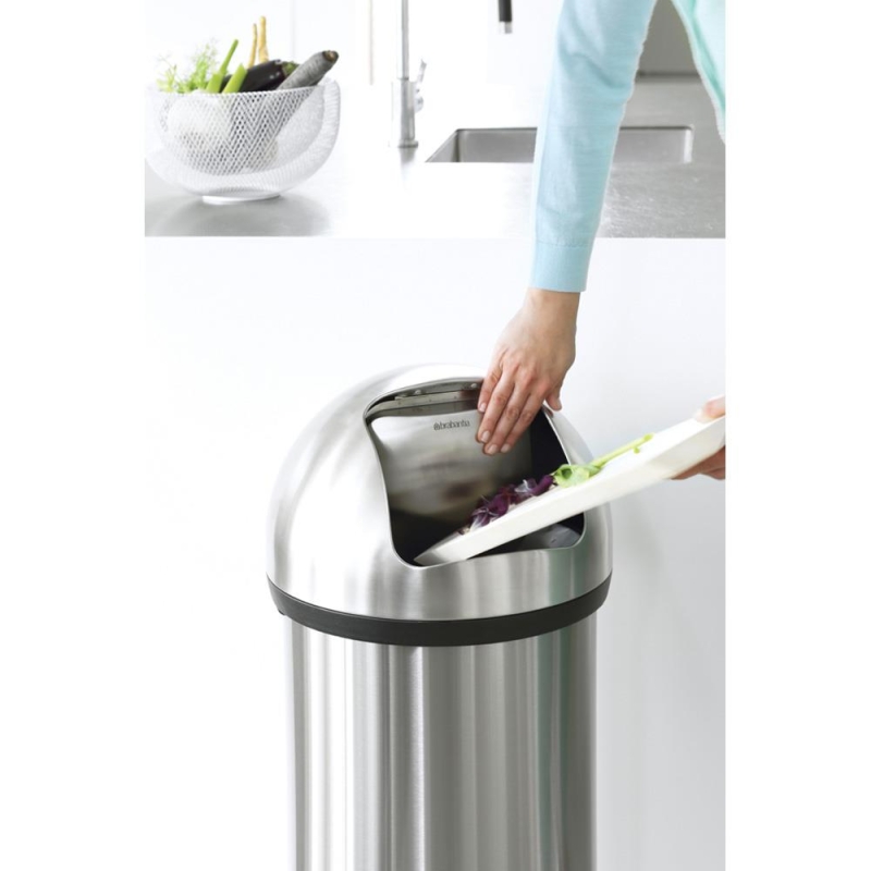 Brabantia Çöp Kutusu Büyük Boy 60 litre Push Bin Matt Steel 484520 - 20BRA484520