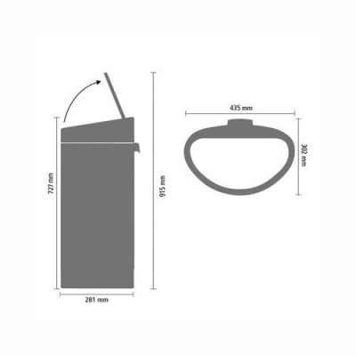 Brabantia Çöp Kutusu Dokunmatik 40 litre Touch Bin 114823 - Thumbnail 20BRA114823