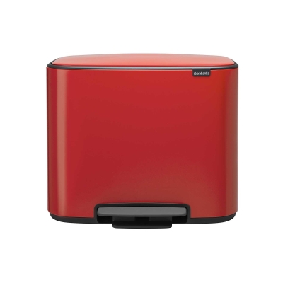 BRABANTIA - Brabantia Çöp Kutusu İki Bölmeli Kırmızı 11+23 Lt Bo Pedal Bin 121166