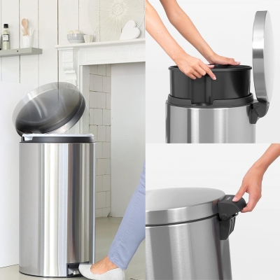 Brabantia Çöp Kovası Pedallı 45 lt Matt Steel 424205 - Thumbnail 20BRA424205