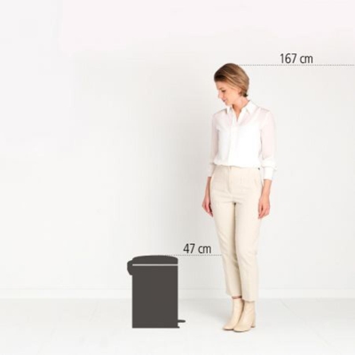 Brabantia Çöp Kutusu 20 litre Newicon Pedallı Mat Bej 149948 - Thumbnail 20BRA149948