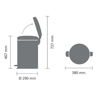 Brabantia Çöp Kutusu 20 litre Newicon Pedallı Mat Bej 149948 - Thumbnail 20BRA149948