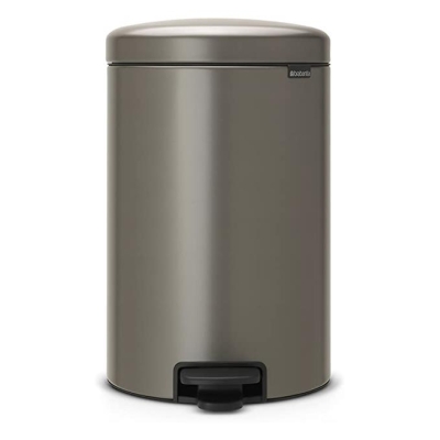 Brabantia Çöp Kutusu 20 litre Newicon Pedallı Platin 114045 - Thumbnail 20BRA114045