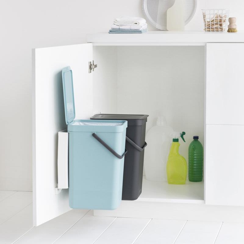 Brabantia Çöp Kutusu 2x16 Lt Dolap İçi Sort Go Mint Gri - 20BRA110023