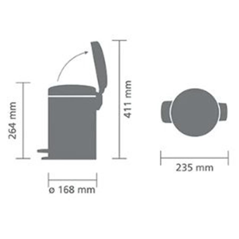 Brabantia Çöp Kutusu 3 litre Newicon Pedallı Mat Bej 149887 - 20BRA149887