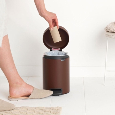 Brabantia Çöp Kutusu 3 litre Newicon Pedallı Mineral Cosy Brown 208522 - Thumbnail 20BRA208522