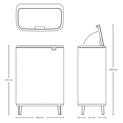 Brabantia Çöp Kutusu 30 + 30 lt Bo Touch Dokunmatik Kapak Beyaz 130601 - Thumbnail 20BRA130601