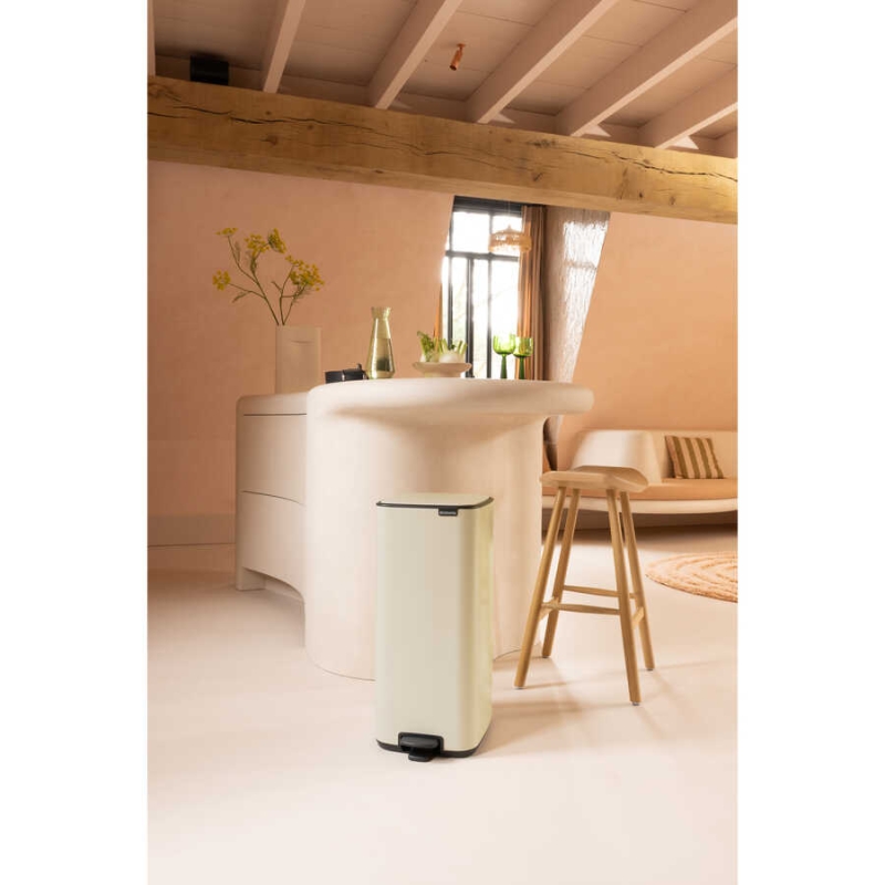 Brabantia Çöp Kutusu 30 litre Bo Pedallı, Dikdörtgen, Soft Beige 238123 - 20BRA238123