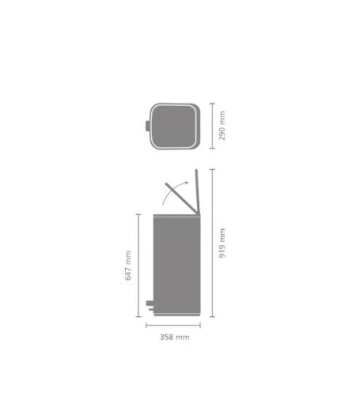 Brabantia Çöp Kutusu 30 litre Bo Pedallı, Dikdörtgen, Soft Beige 238123 - Thumbnail 20BRA238123