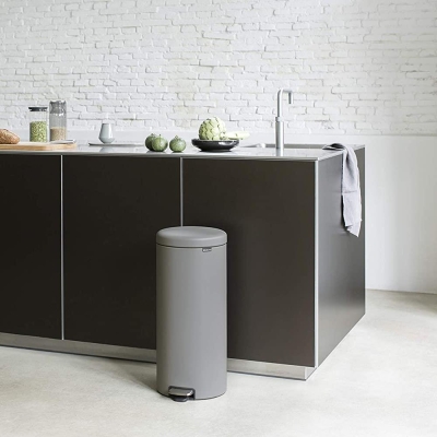 BRABANTIA - Brabantia Çöp Kutusu 30 litre Newicon Pedallı Beton Gri 119187 (1)