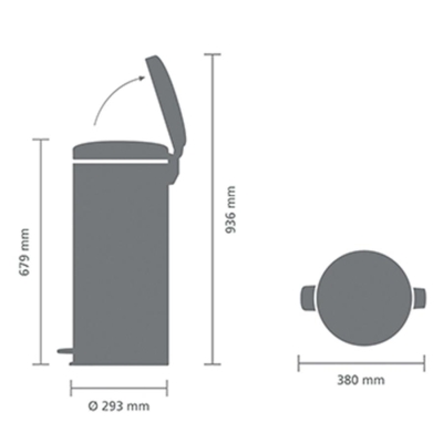 Brabantia Çöp Kutusu 30 litre Newicon Pedallı Mat Bej 149962 - Thumbnail 20BRA149962