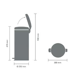 Brabantia Çöp Kutusu 30 litre Newicon Pedallı, Mellow Yellow 233845 - Thumbnail 20BRA233845