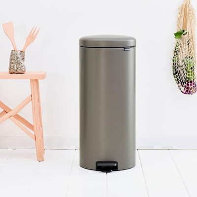 BRABANTIA - Brabantia Çöp Kutusu 30 litre Newicon Pedallı Platin 114441 (1)