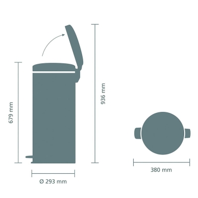 Brabantia Çöp Kutusu 30 litre Newicon Pedallı Şampanya Rengi 304484 - Thumbnail 20BRA304484