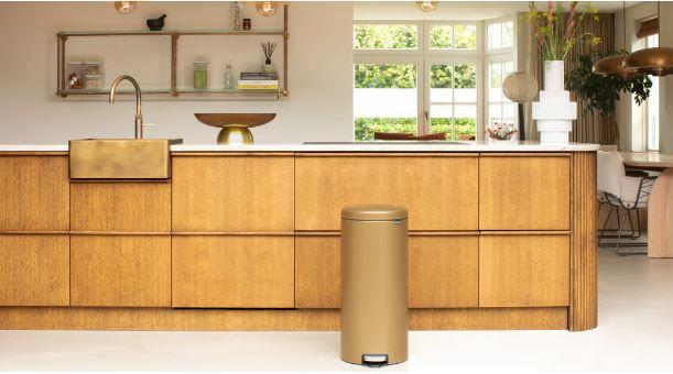 Brabantia Çöp Kutusu 30 litre Newicon Pedallı Warm Brass 238581 - 20BRA238581