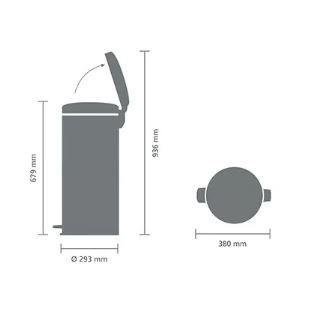 Brabantia Çöp Kutusu 30 litre Newicon Pedallı Warm Copper 238741 - 20BRA238741