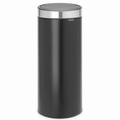 BRABANTIA - Brabantia Çöp Kutusu 30 litre Touch Bın New Krom Çerçeveli Mat Siyah115448 - 1