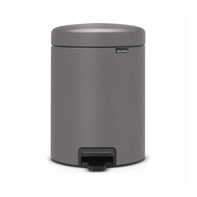 BRABANTIA - Brabantia Çöp Kutusu 5 litre Newicon Pedallı Beton Gri 126284 - 5