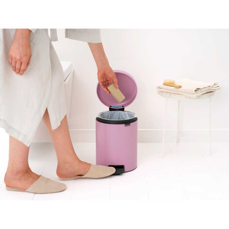 Brabantia Çöp Kutusu 5 litre Newicon Pedallı Mineral, Lilac Pink 255281 - 20BRA255281