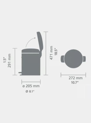 Brabantia Çöp Kutusu 5 litre Newicon Pedallı Mineral, Lilac Pink 255281 - Thumbnail 20BRA255281