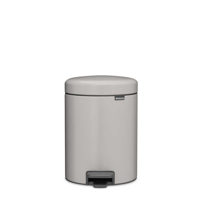 Brabantia Çöp Kutusu 5 litre Newicon Pedallı, Soft Grey 252204 - 20BRA252204