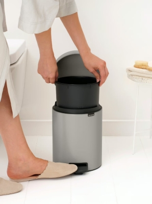 Brabantia Çöp Kutusu 5 litre Newicon Pedallı, Soft Grey 252204 - Thumbnail 20BRA252204