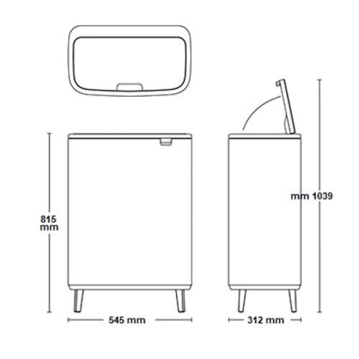 Brabantia Çöp Kutusu 60 lt Bo Touch Dokunmatik Kapak Mat Çelik 130267 - Thumbnail 20BRA130267