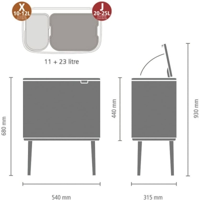 Brabantia Çöp Kutusu Bo Touch Bin 11+ 23 Lt Mineral Altın 316289 - Thumbnail 20BRA316289