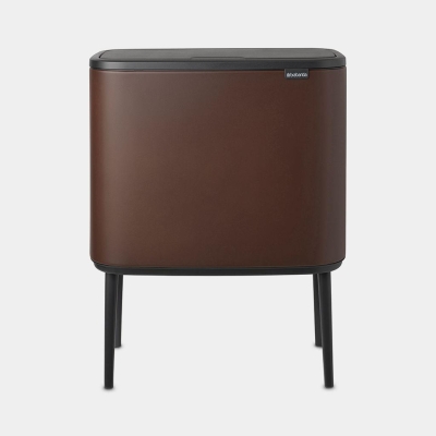 BRABANTIA - Brabantia Çöp Kutusu İki Bölmeli 11+23 litre Bo Touch Bin Mineral Cosby Brown 208621