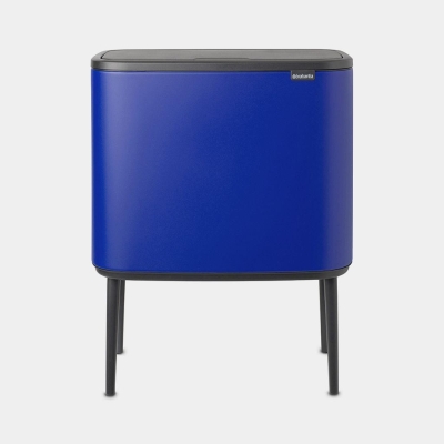 Brabantia Çöp Kutusu İki Bölmeli 11+23 litre Bo Touch Bin Mineral Powerful Blue 208348 - Thumbnail 20BRA208348