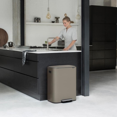 Brabantia Çöp Kutusu İki Bölmeli 30+30 Lt Bo Pedal Bin Platinium 211546 - Thumbnail 20BRA211546