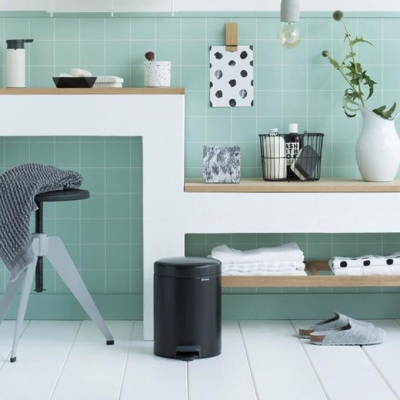 BRABANTIA - Brabantia Çöp Kutusu Newicon Pedallı 5 Lt Matt Siyah 112928 (1)