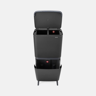 Brabantia Geri Dönüşüm Kutusu 20+25 litre Sort Up Recycle, Dark Grey 275067 - Thumbnail 20BRA275067