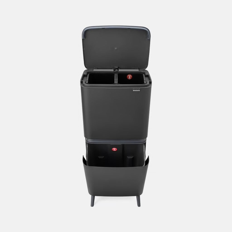 Brabantia Geri Dönüşüm Kutusu 20+25 litre Sort Up Recycle, Dark Grey 275067 - 20BRA275067