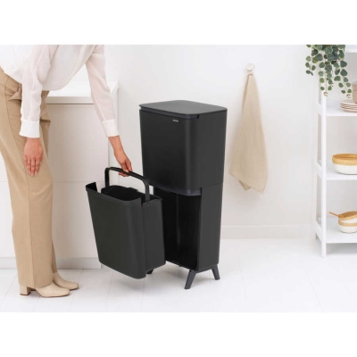 Brabantia Geri Dönüşüm Kutusu 20+25 litre Sort Up Recycle, Dark Grey 275067 - Thumbnail 20BRA275067