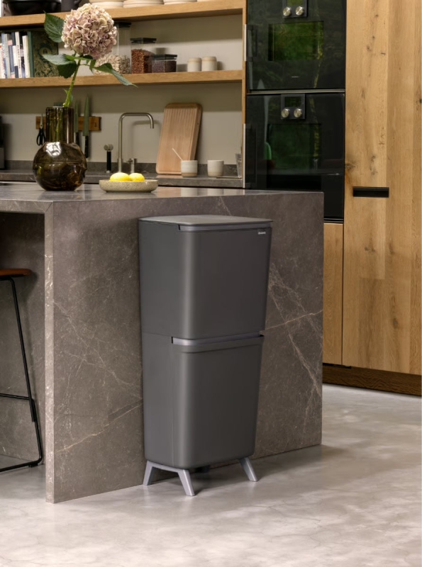 Brabantia Geri Dönüşüm Kutusu 20+25 litre Sort Up Recycle, Dark Grey 275067 - 20BRA275067