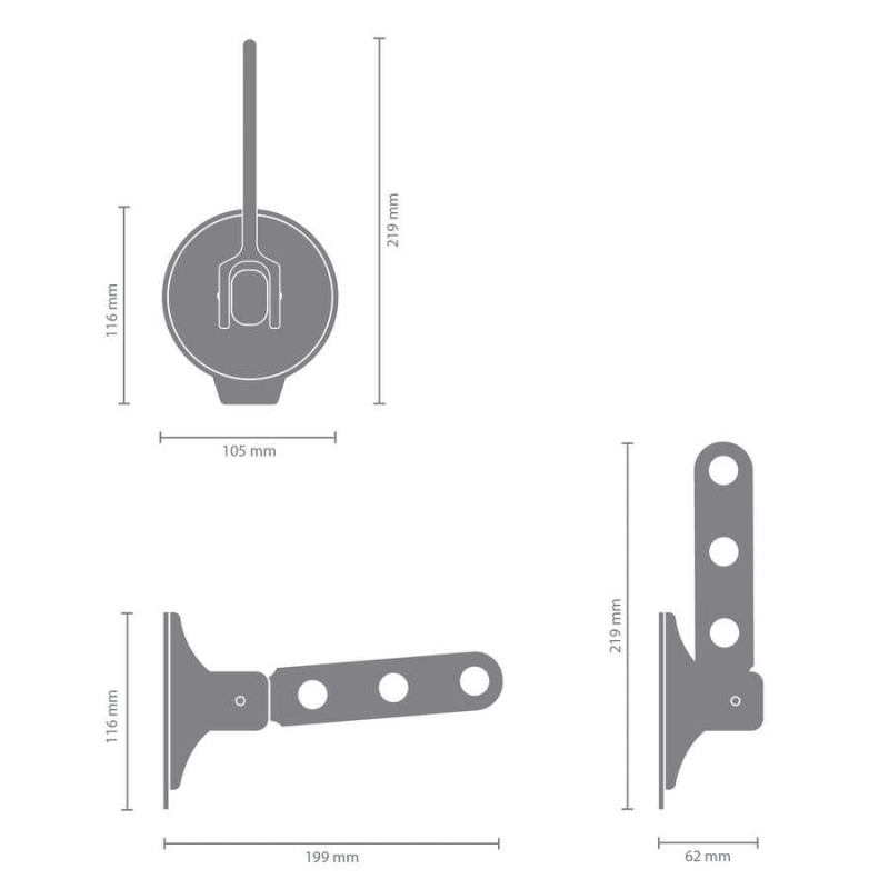 Brabantia Kıyafet Askısı Vakumlu, Light Grey 242847 - 20BRA242847