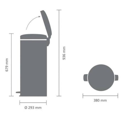 Brabantia Çöp Kutusu 30 lt Pedallı Newicon Fpp Mat Steel 111822 - Thumbnail 20BRA111822