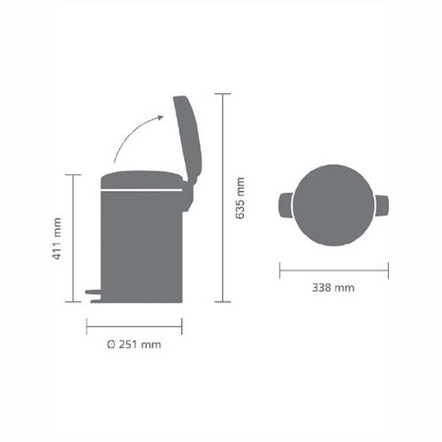 Brabantia Newicon Passion Kırmızı Çöp Kutusu 12 lt
- 20BRA112003