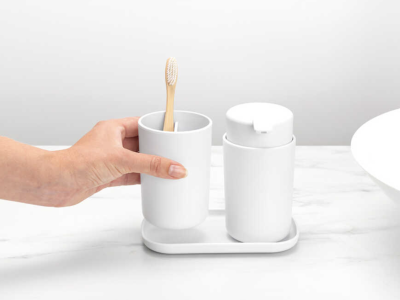 BRABANTIA - Brabantia Renew 3 Parça Banyo Seti Beyaz 280382 (1)