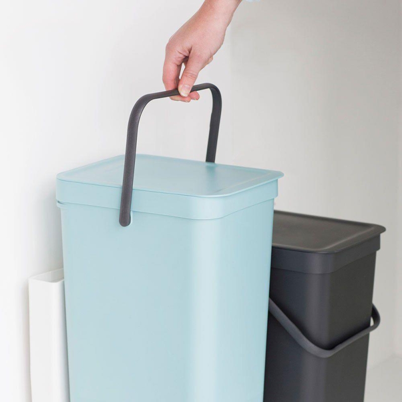 Brabantia Çöp Kutusu 2x12 Lt Dolap İçi Sort Go Mint Gri - 20BRA109980