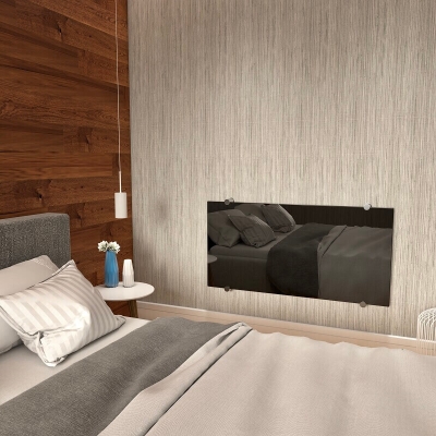 Radiva - Crystal Elektrikli Cam Radyatör 560x1030 Siyah 500 Watt - 300