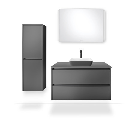 Duravit Lavabo Sıvıda Kare Çanak 40x40 cm Mat Beyaz/Koyu Gri 266001FI00 - 20DRV266001FI00