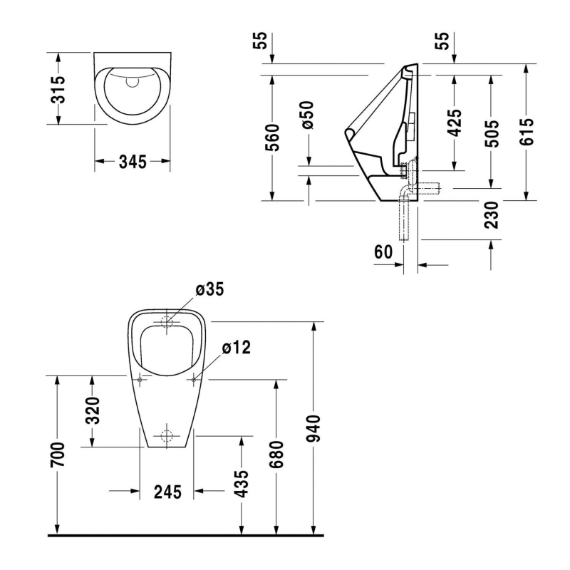 Duravit Pisuar Duraplus Beyaz 0830360000 - 20DRV0830360000-TAKIM