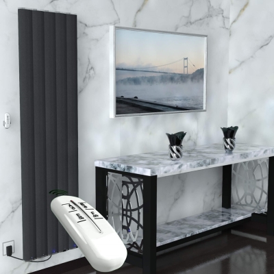 Radiva - Elektrikli Alüminyum Radyatör 1000 Watt 1800x500 Antrasit Uzaktan Kumandalı - 498