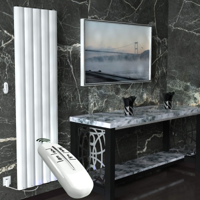 Radiva - Elektrikli Alüminyum Radyatör 1000 Watt 1800x500 Beyaz Uzaktan Kumandalı