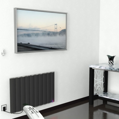 Radiva - Elektrikli Alüminyum Radyatör 1000 Watt 600x1000 Antrasit Uzaktan Kumandalı - 498