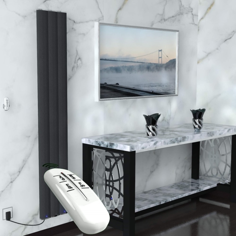 Elektrikli Alüminyum Radyatör 600 Watt 1800x300 Antrasit Uzaktan Kumandalı - 2MAR18000300B6TE5060