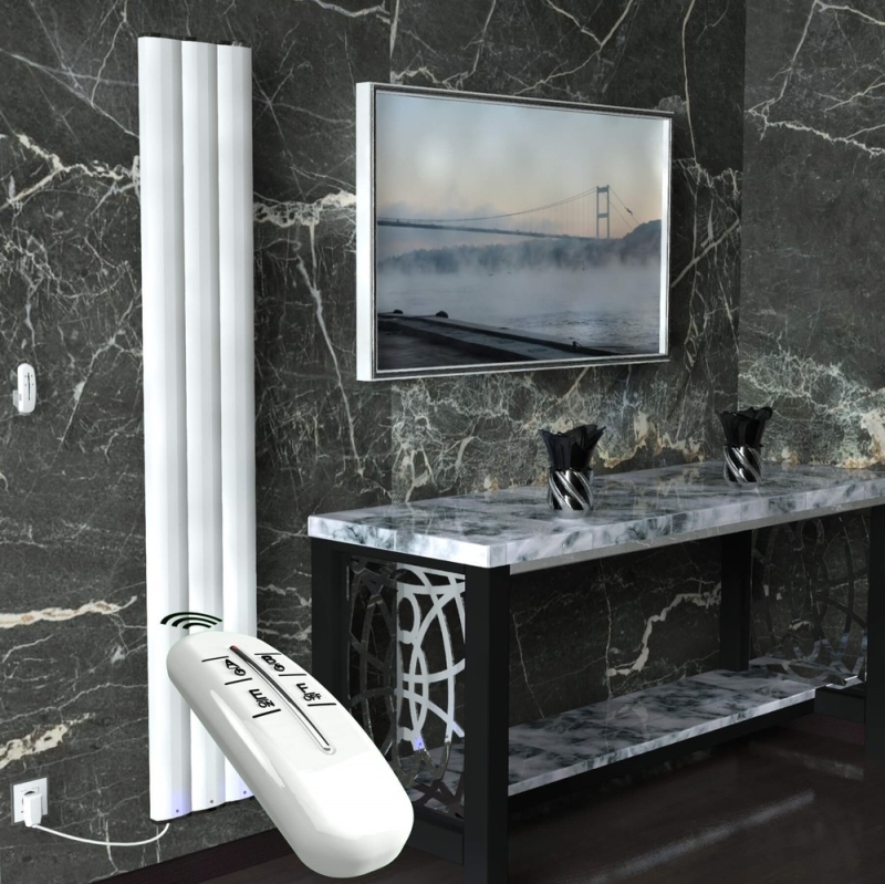 Elektrikli Alüminyum Radyatör 600 Watt 1800x300 Beyaz Uzaktan Kumandalı - 2MAR18000300B1TE5060