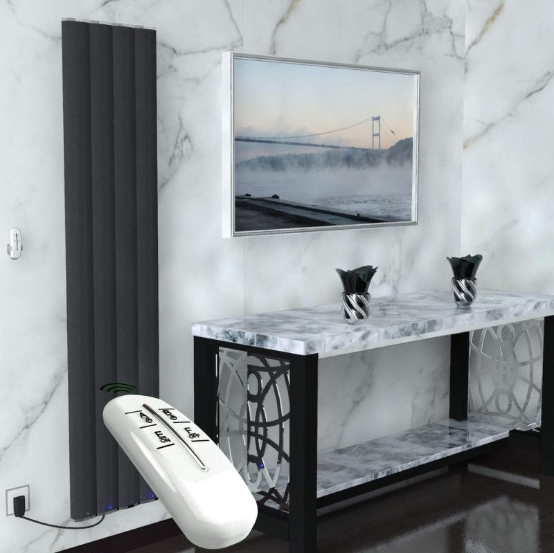 Elektrikli Alüminyum Radyatör 800 Watt 1800x400 Antrasit Uzaktan Kumandalı - 2MAR18000400B6TE5080